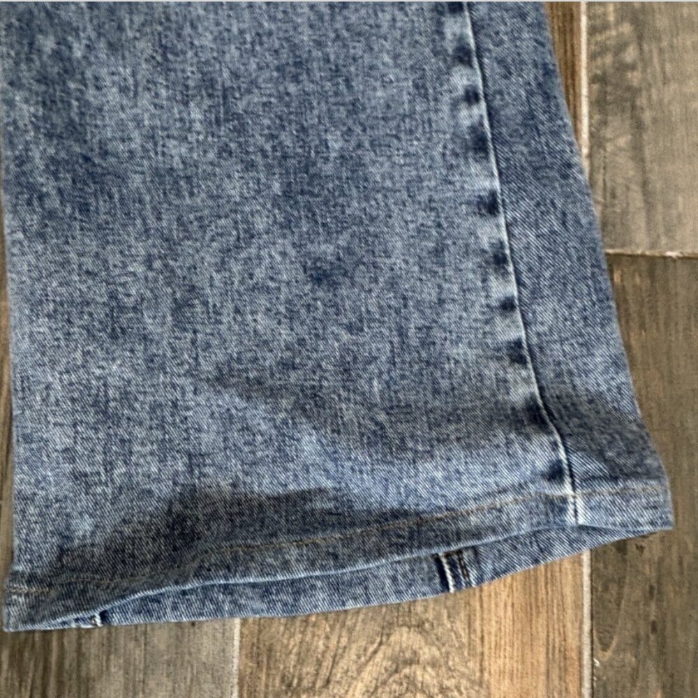 Free People We The Free Thunderbird Flare Jeans Lightening Bolt SIZE 35 X 26 HEM - Picture 5 of 11